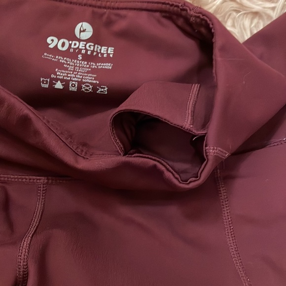 Leggings 90 Degree by Reflex Maroon Small - Picture 6 of 10